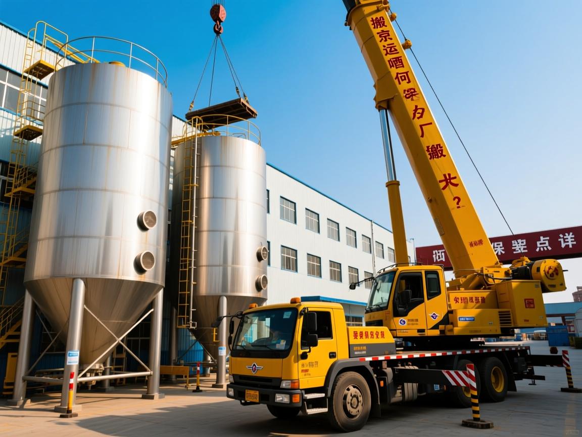 北京啤酒厂设备搬运如何保证安全？_大型发酵罐吊装要点详解