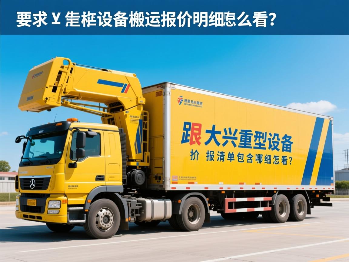 大兴重型设备搬运报价明细怎么看？报价清单包含哪些费用？