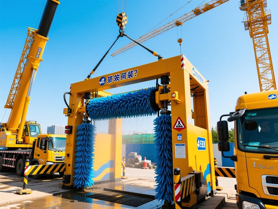 北京洗车吊装设备现场，工地洗车机如何安装？吊装作业安全要点详解